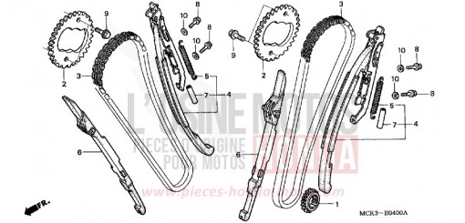 CAM CHAIN/TENSIONER VT1100C2Y de 2000